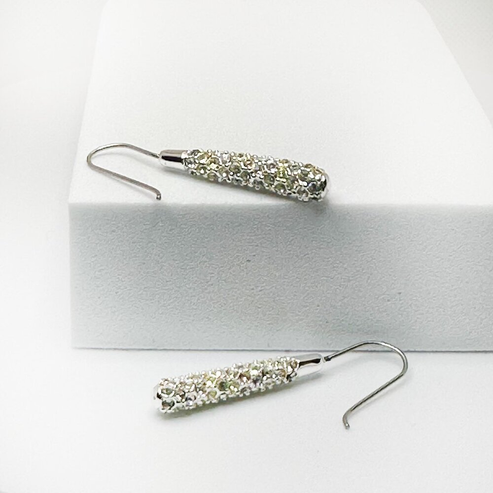 VINTAGE - High End Costume Jewelry - Fishhook Dangle Earrings - Picture 3 of 9